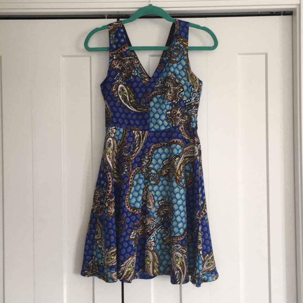 Mela London Blue Paisley Skater Dress
